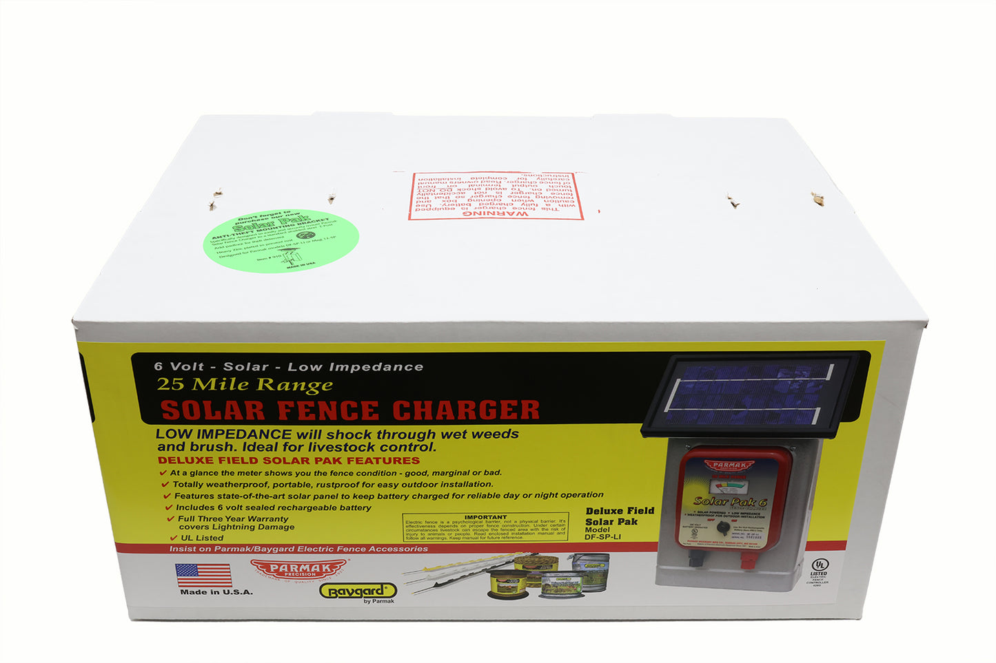 Parmak Deluxe Field Solar Pak 6V. Solar Fence Charger - 102111