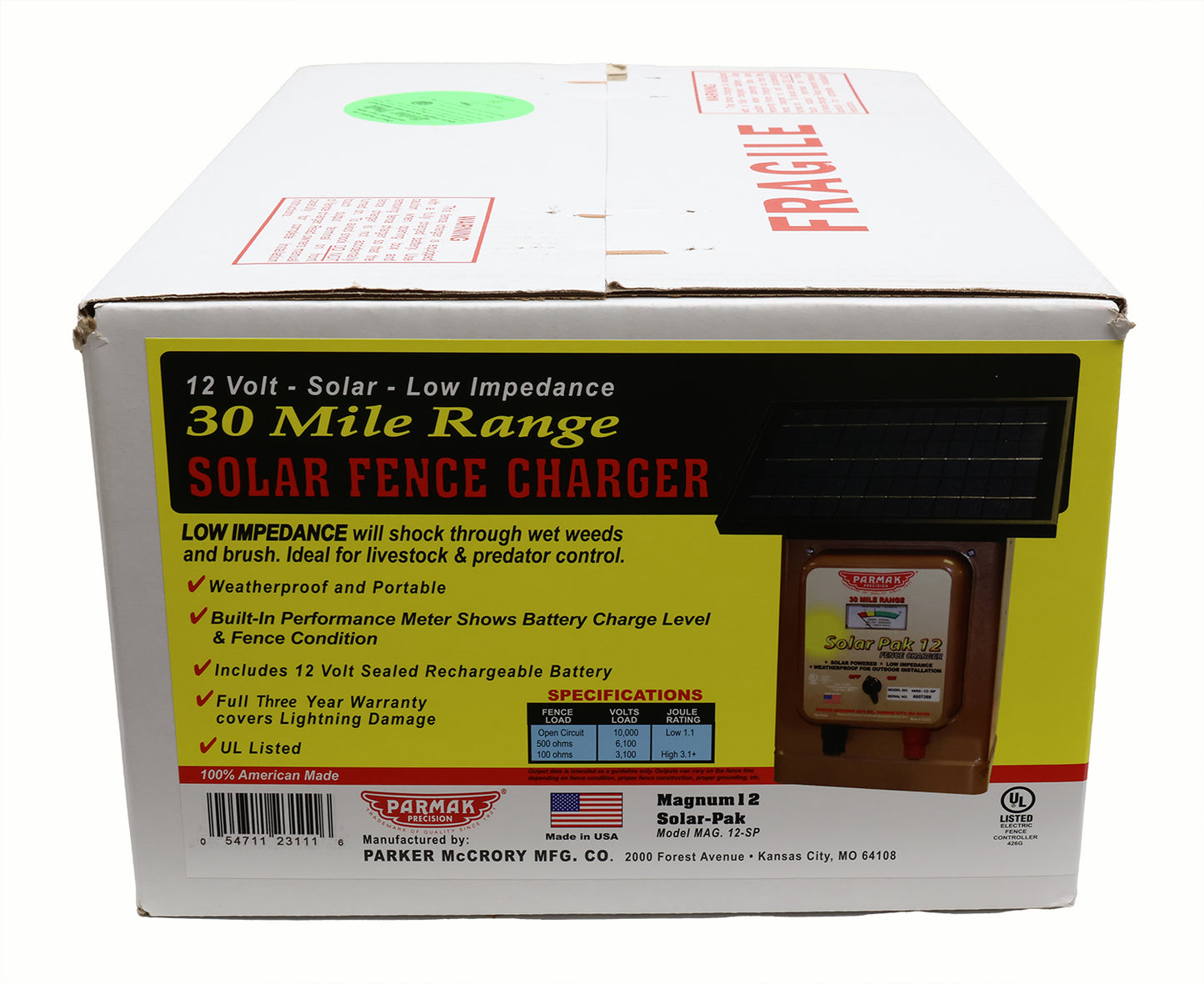 Parmak Magnum 12 Solar Pak 12V Solar Fence Charger - 102311