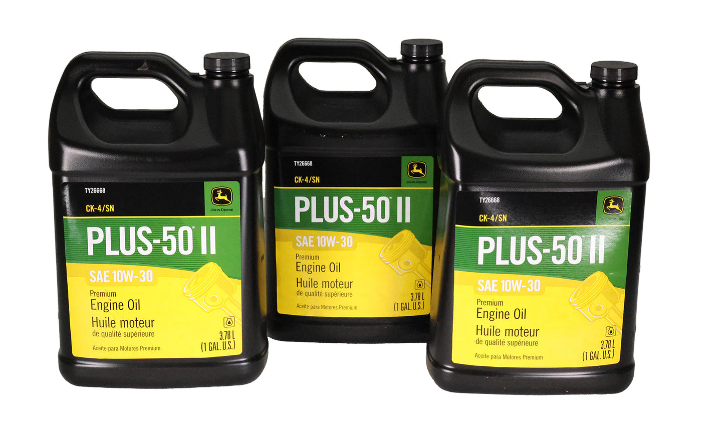 John Deere Original Equipment (3 GALLONS) Plus-50 II SAE 10W-30 Engine Oil - TY26668
