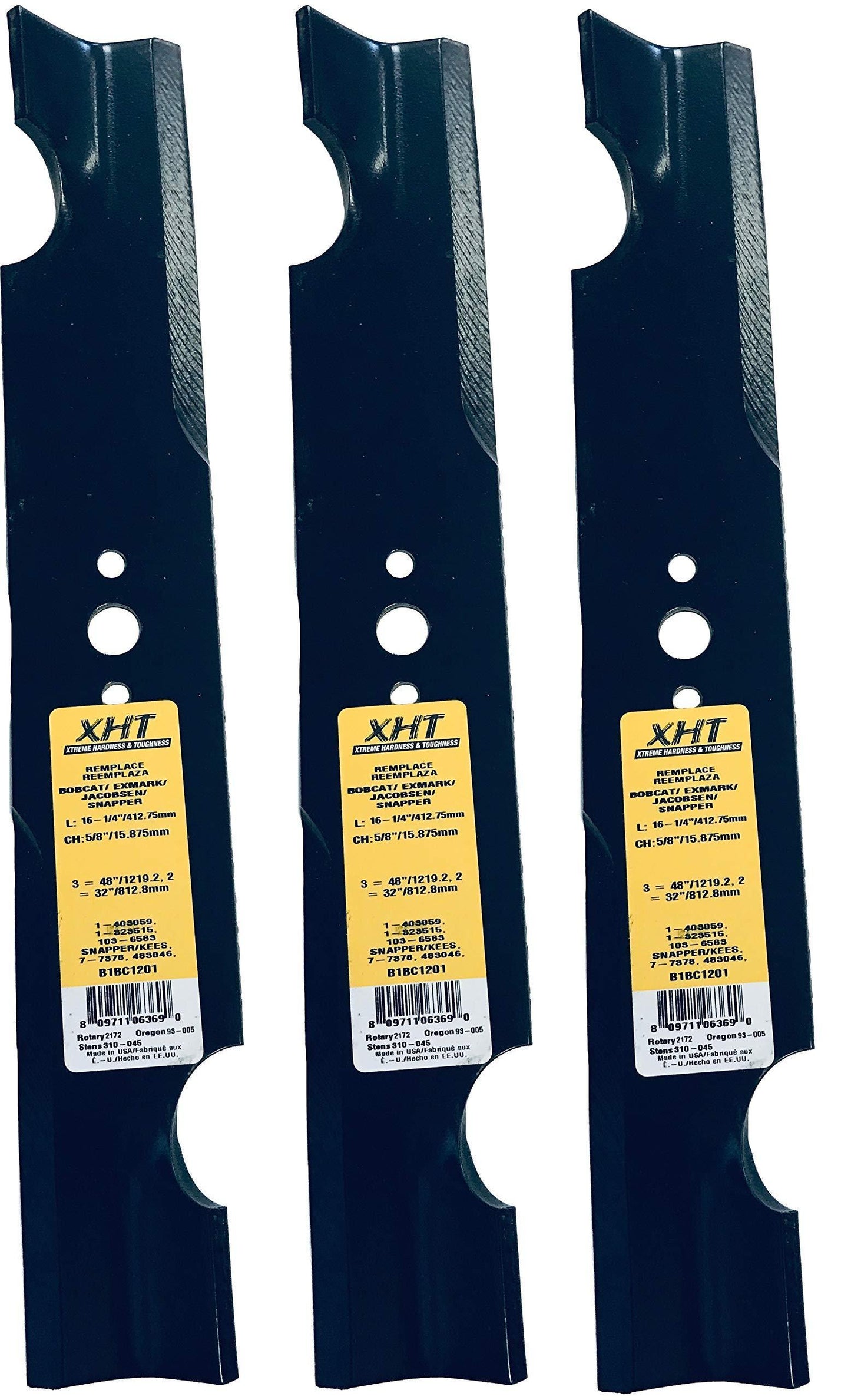 A&I XHT 16-1/4", 5/8" Notch Mower Blade (Set of 3) - B1BC1201,3
