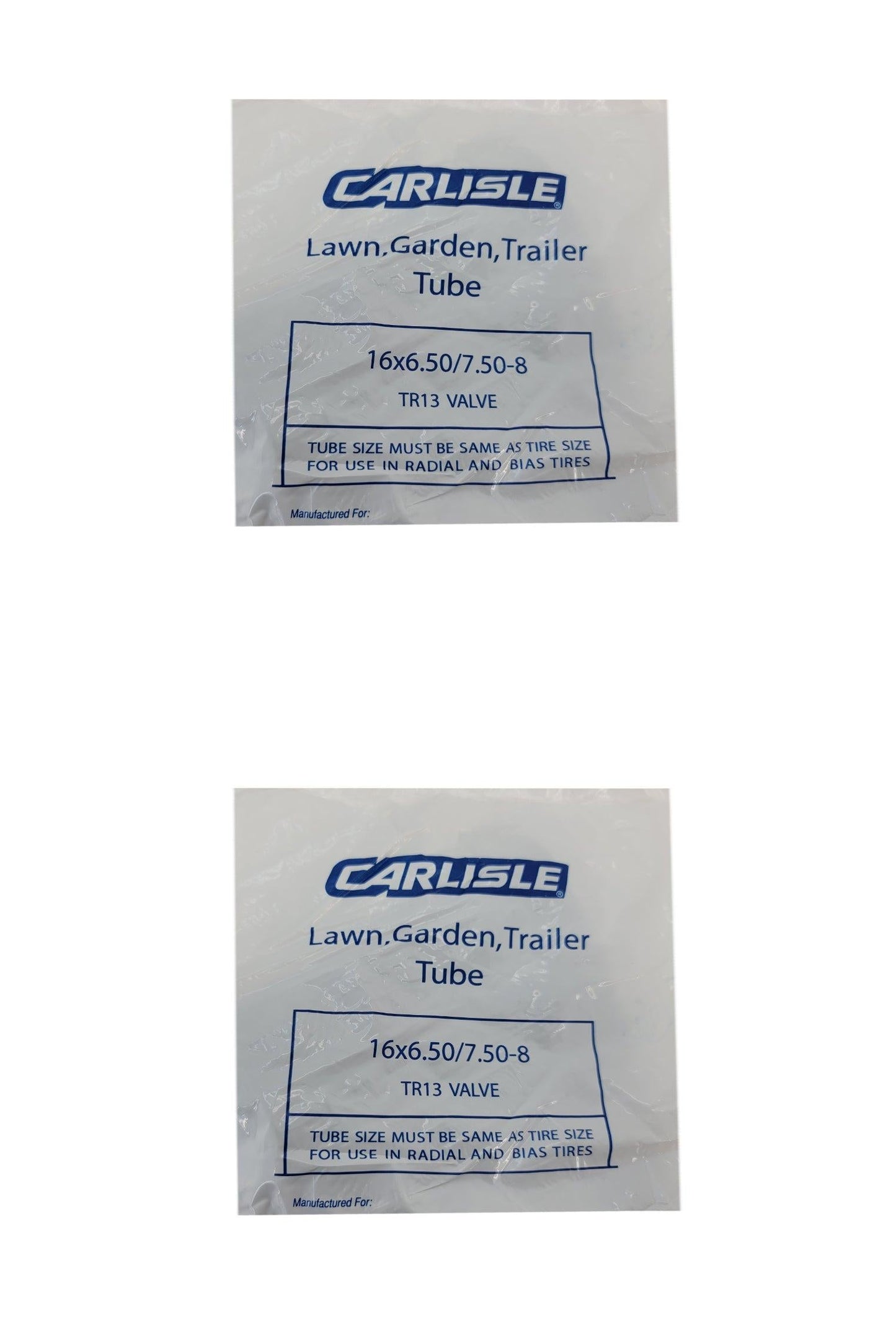 2 PACK TUBE-TIRE, STRAIGHT STEM, 16x6.50/7.50-8 - B1320420