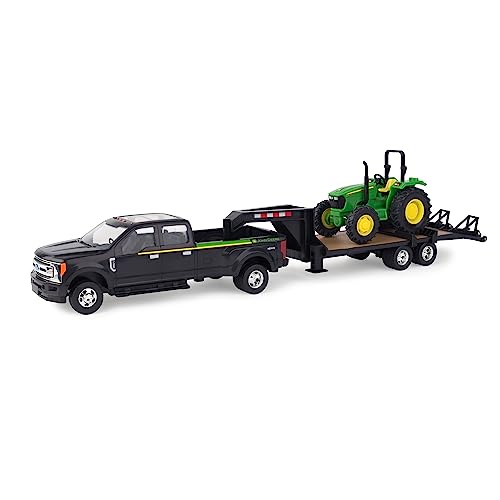 1/32 John Deere Ford F350 Pickup with 5075E Tractor & Trailer Toy Set - LP68113