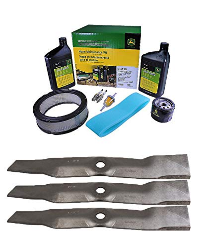 John Deere Original Equipment Model LT166 Maintenance Kit + Standard Blades, 48" Mower Deck