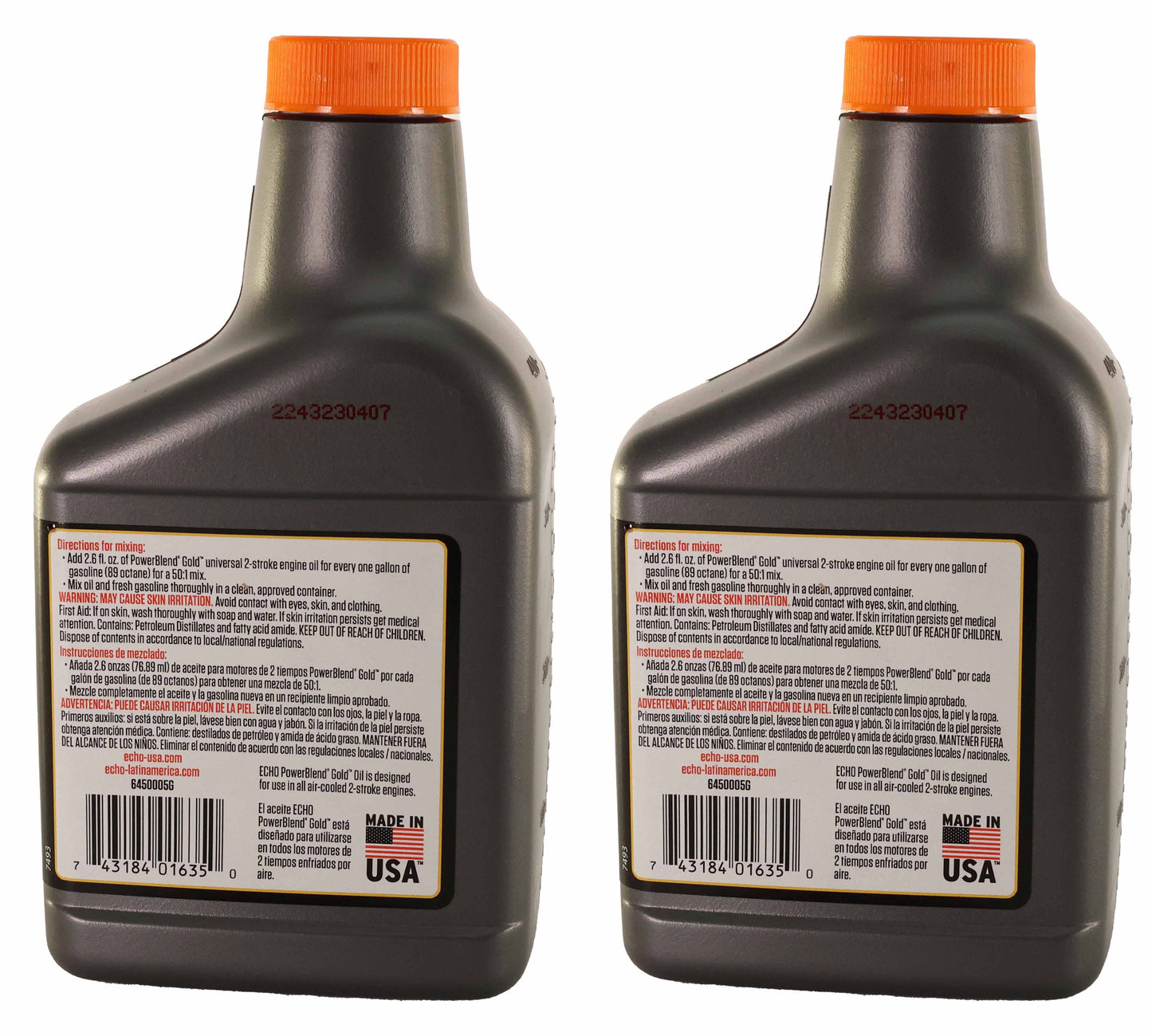 Echo Original Equipment 2-PACK Power Blend Gold Oil Mix 50:1 (12.8 fl oz Bottle) - 6450005