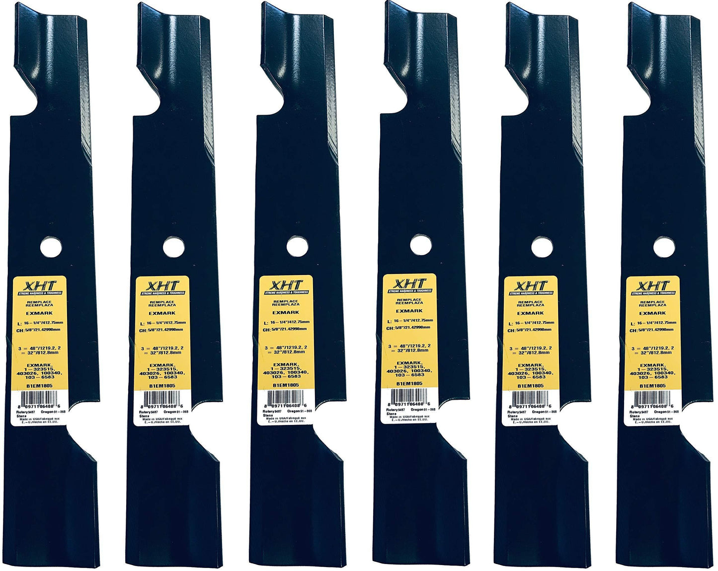 A&I XHT 16-1/4", 5/8" Mower Blade (Set of 6) - B1EM1805,6