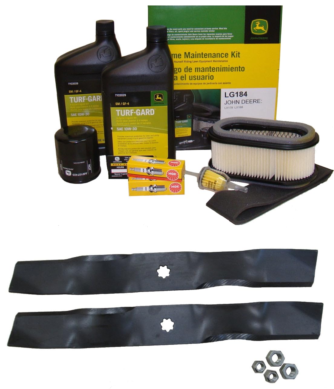 John Deere Original Equipment Model LX188 Maintenance Kit + Mulching Blades, 38" Mower Deck, image 5