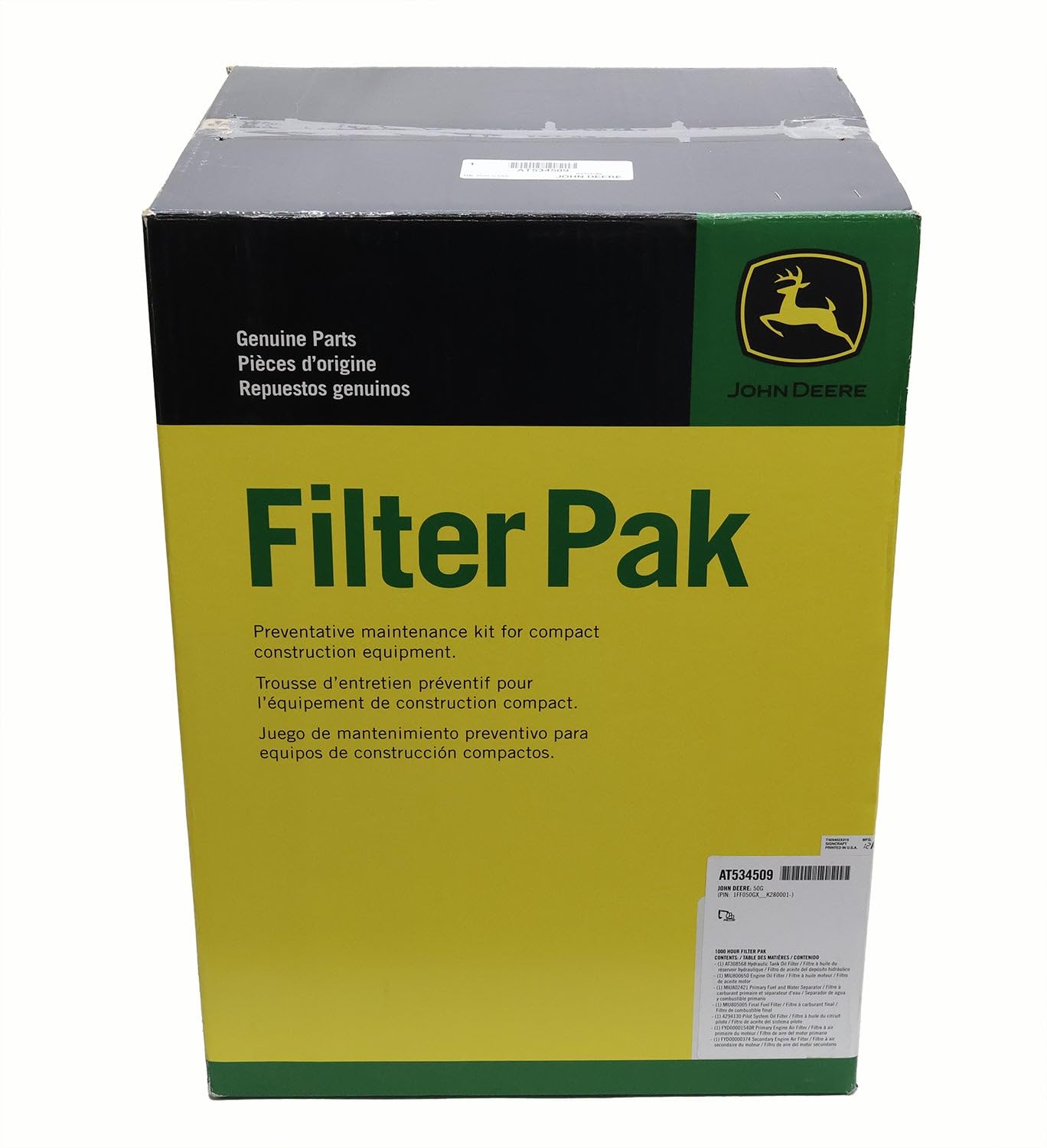 John Deere Original Equipment (50G)(1000 HOUR) Filter Pak - AT534509