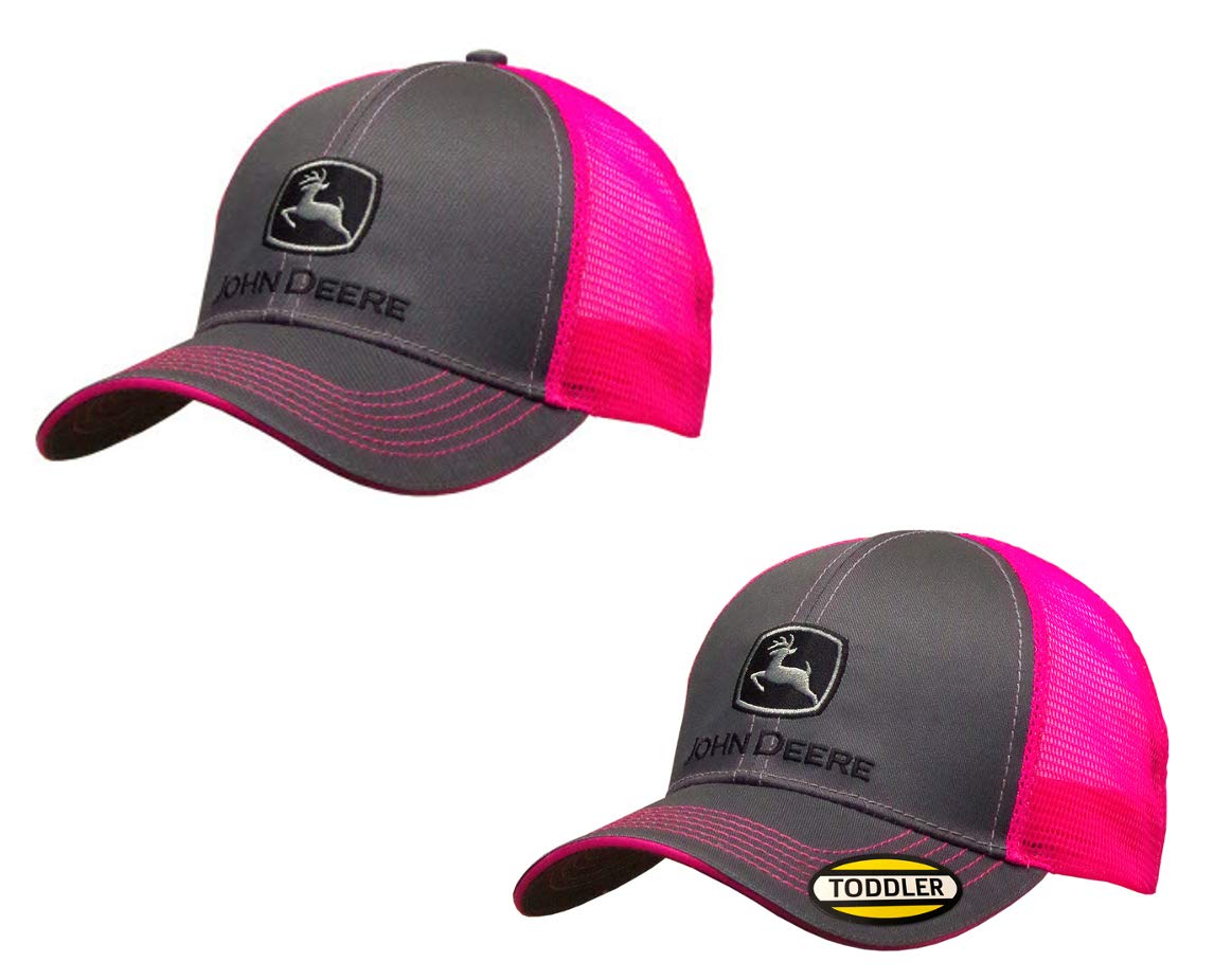 John Deere Mommy and Me Neon Pink Mesh Back Hat/Cap Set - LP67036A