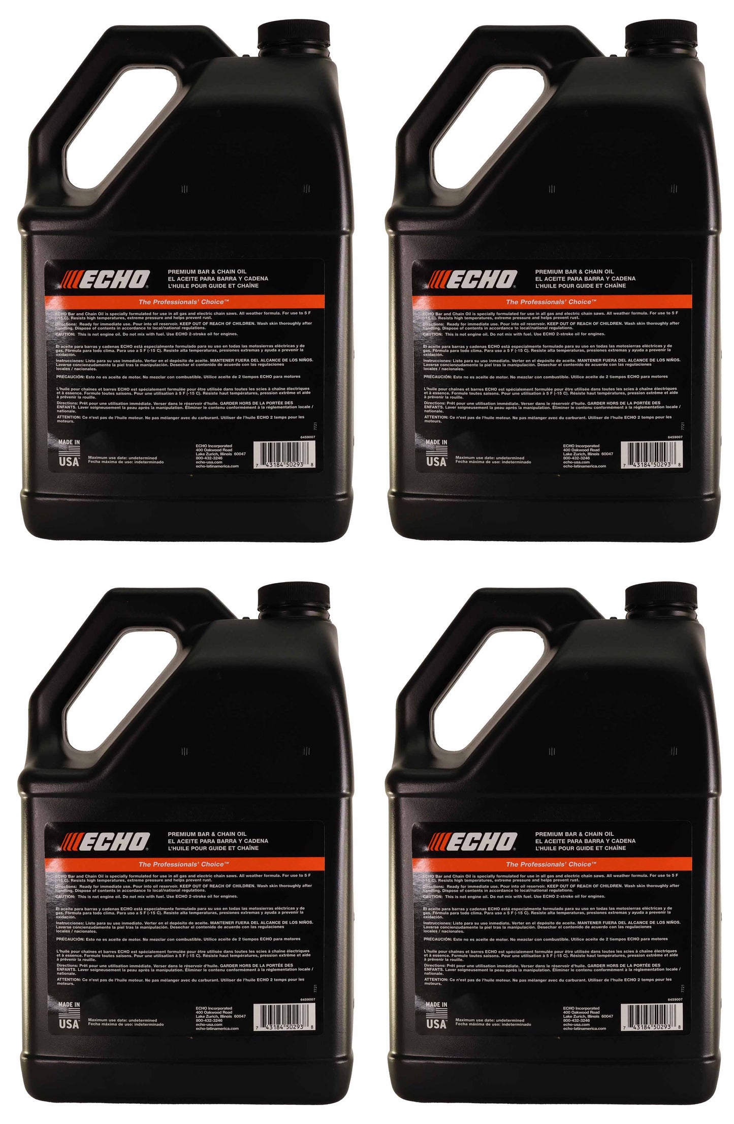 Echo Original Equipment 4-PACK Premium Bar and Chain Oil (1 Gallon Bottle) - 6459007