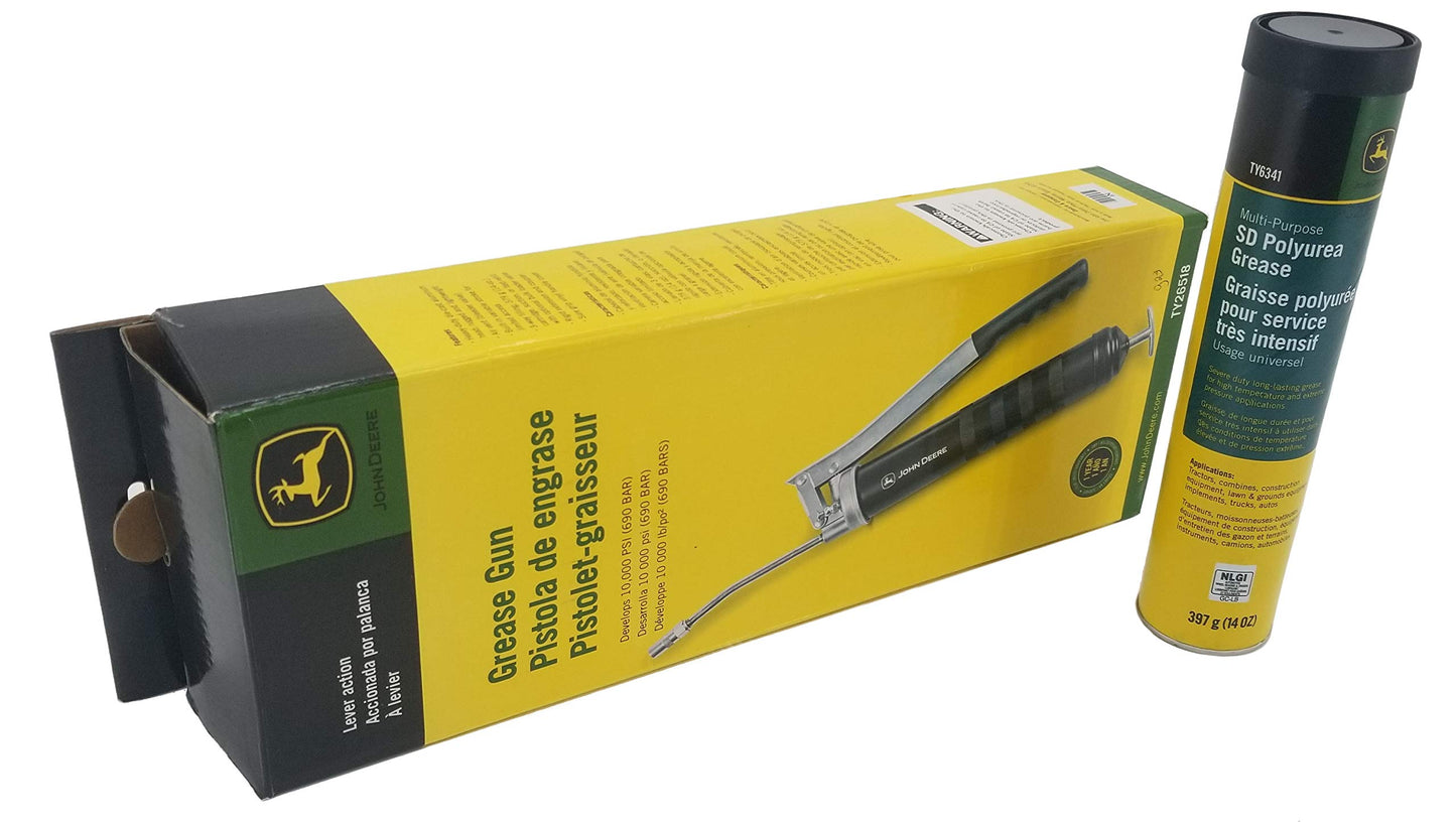 John Deere Lever Action Grease Gun with Multi-Purpose SD Polyurea Grease - TY26518A