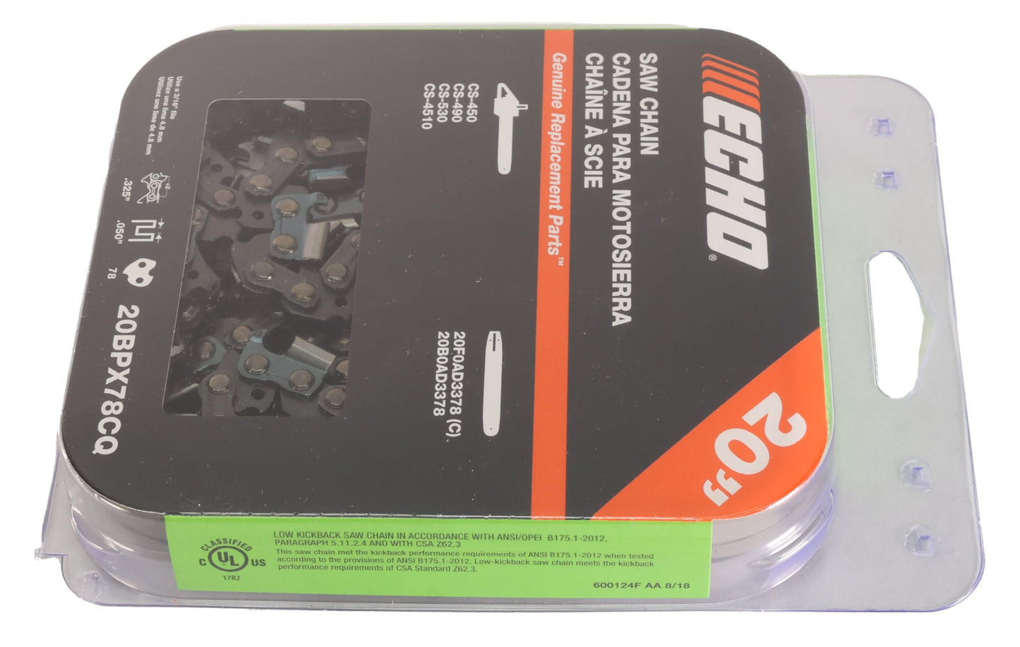 Echo Original Equipment SAW CHAIN 20" - 20BPX78CQ, image 8