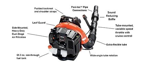 Echo Original Equipment 214 MPH 535 CFM 63.3 cc Gas 2-Stroke Low Noise Backpack Leaf Blower with Tube Throttle - PB-760LNT