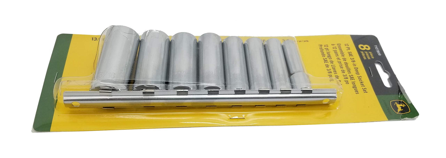 John Deere 8 Piece 12 PT SAE 3/8" Deep Socket Set - TY27809