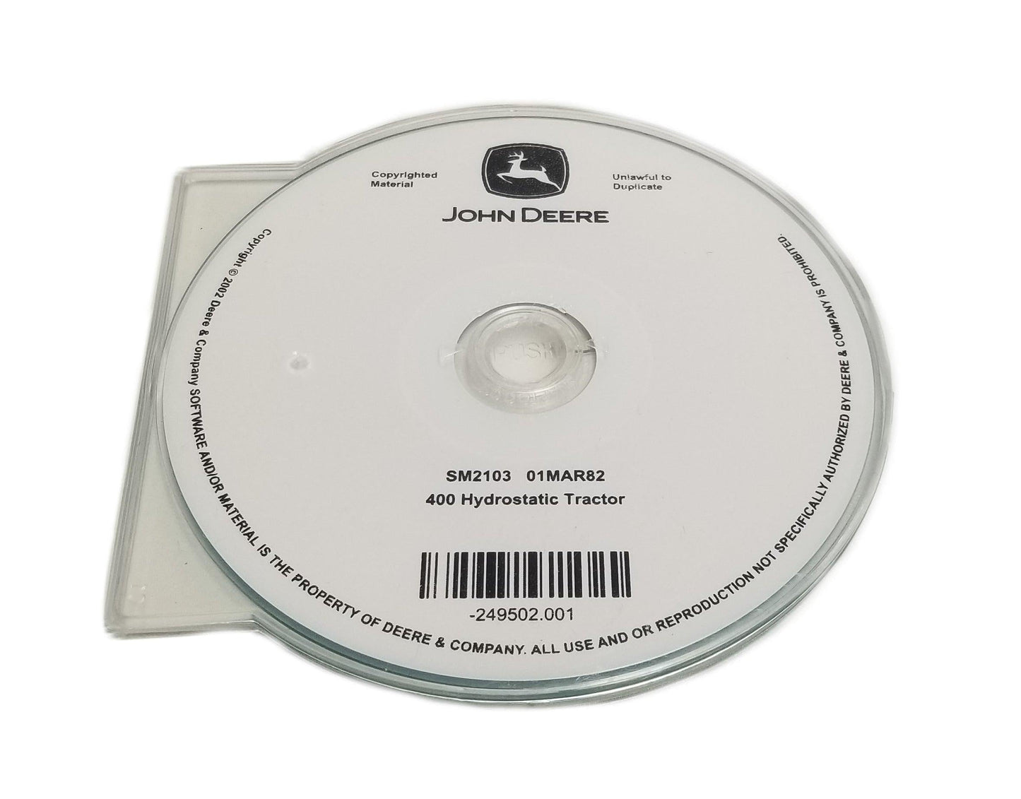 John Deere 400 Hydrostatic Tractor Service Manual CD - SM2103CD