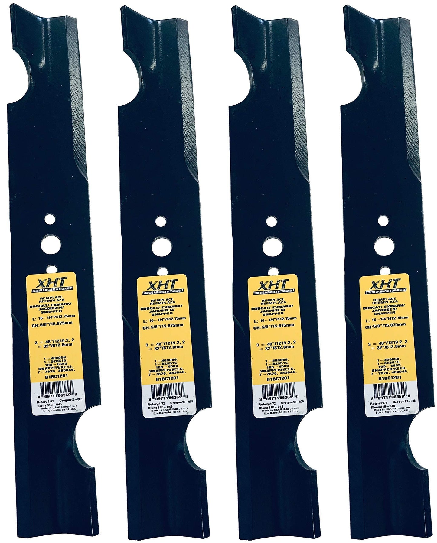 A&I XHT 16-1/4", 5/8" Notch Mower Blade (Set of 4) - B1BC1201,4