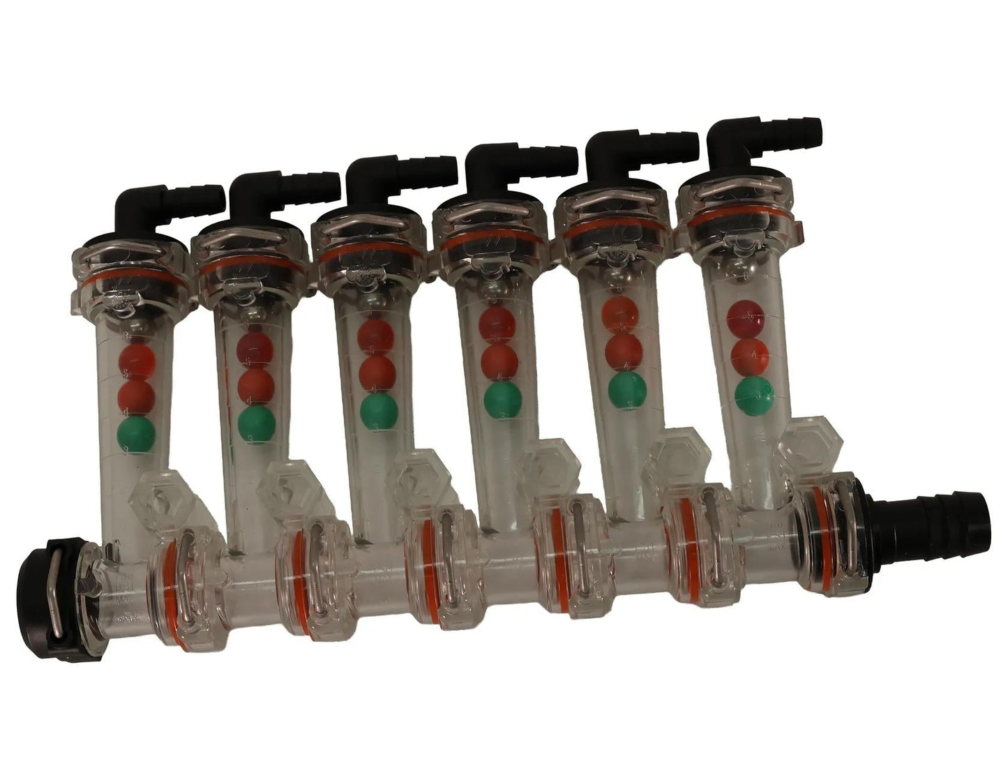 SMA Products Wilger® Modular Flow Monitor Kit - 6 Column 3/8" Hose Barb Elbow, 3/4" Hose Barb Inlet - 976-204606