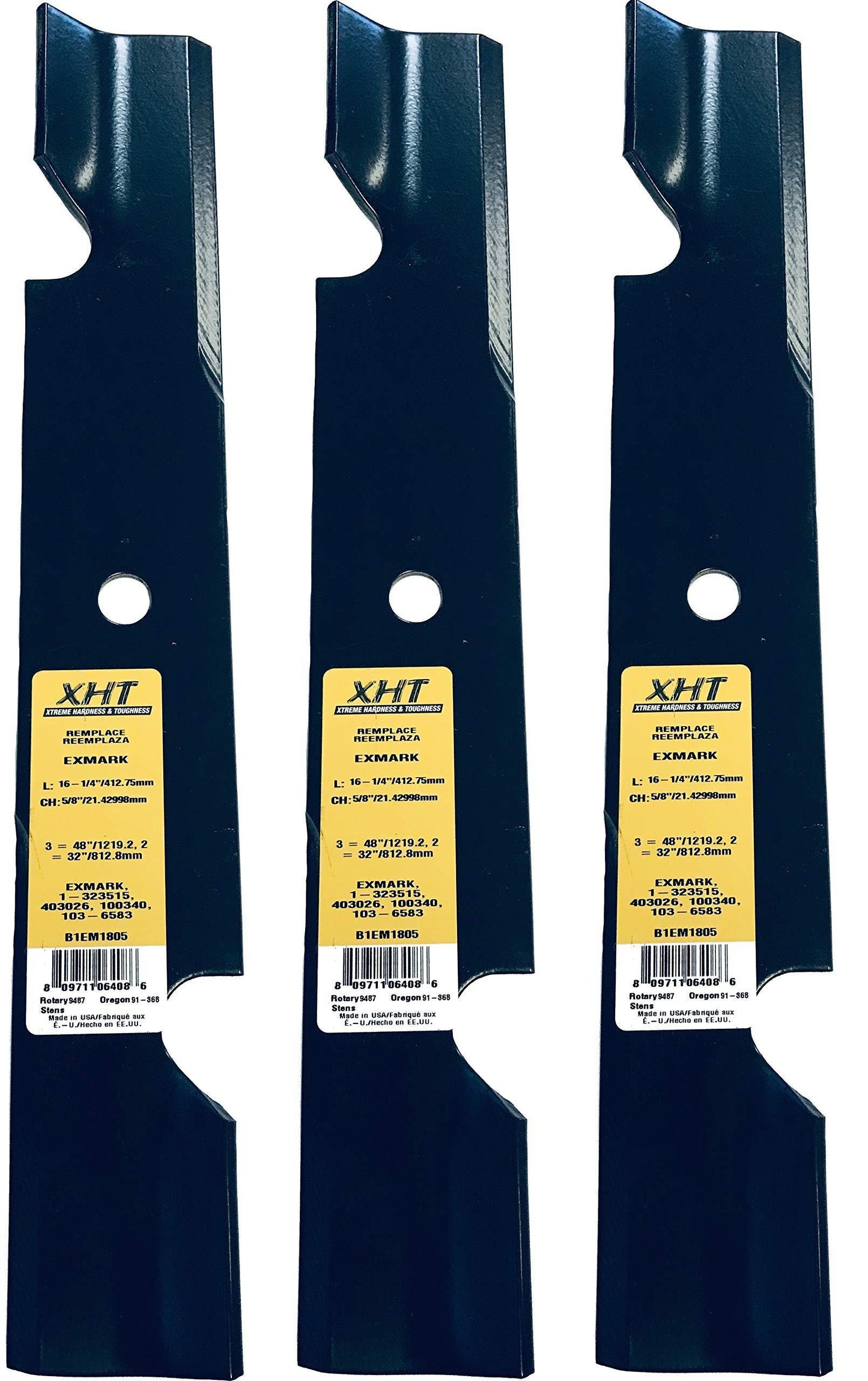 A&I XHT 16-1/4", 5/8" Mower Blade (Set of 3) - B1EM1805,3