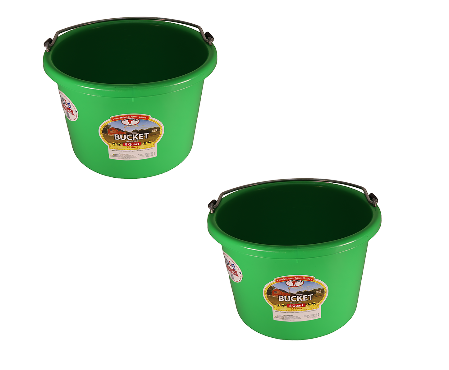 Little Giant Lime Green 8 Quart Plastic Bucket Pack of 2 - P8LIMEGREEN
