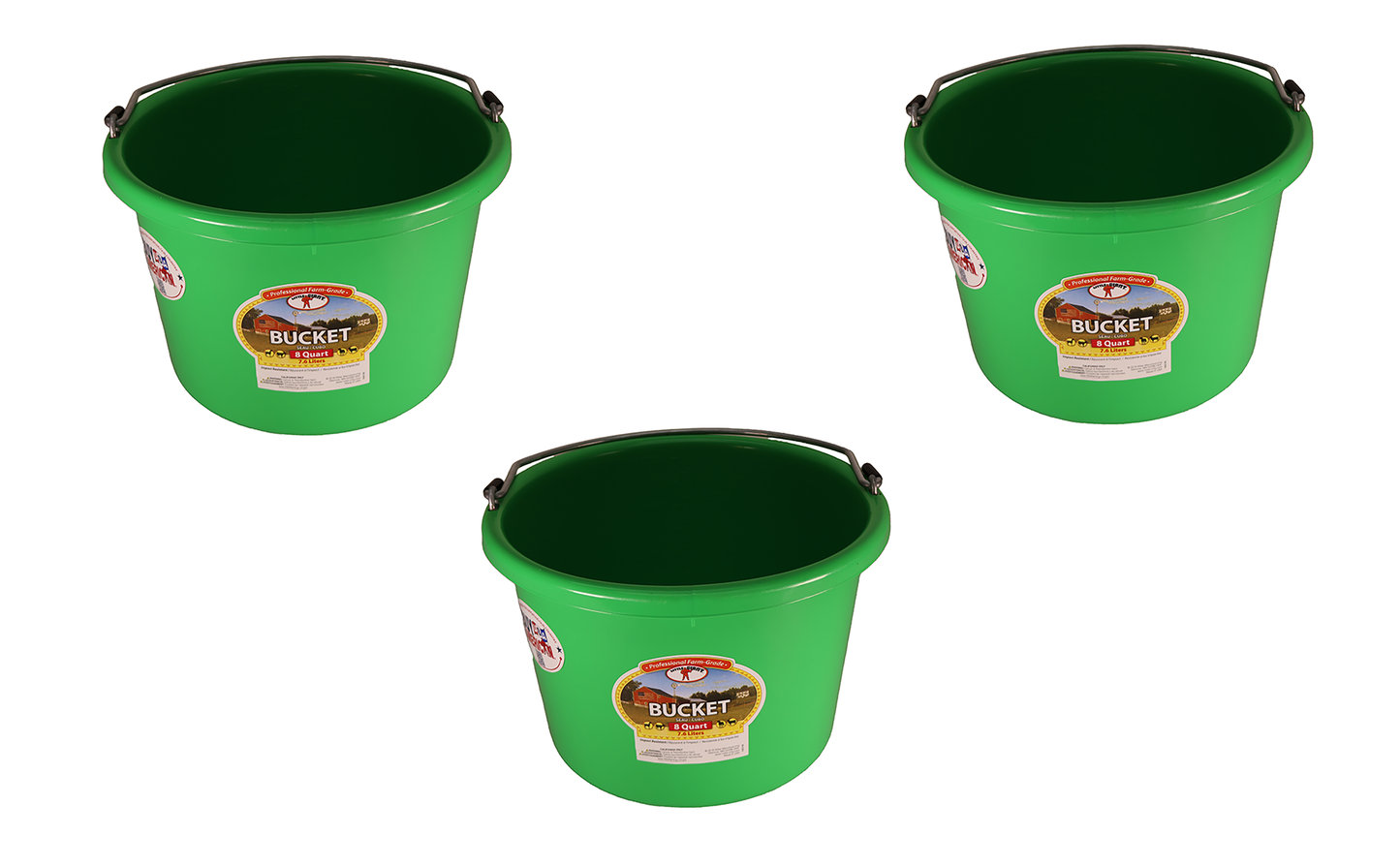 Little Giant Lime Green 8 Quart Plastic Bucket Pack of 3 - P8LIMEGREEN