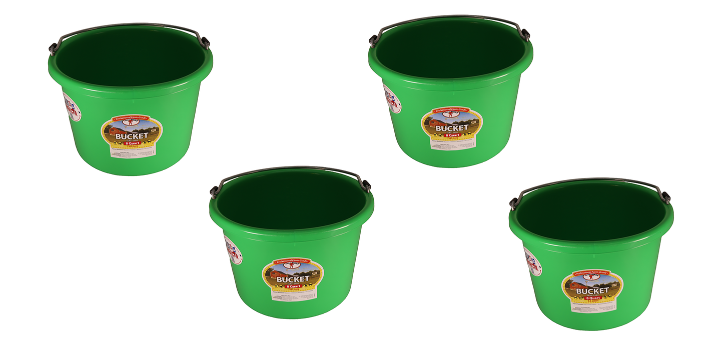 Little Giant Lime Green 8 Quart Plastic Bucket Pack of 4 - P8LIMEGREEN