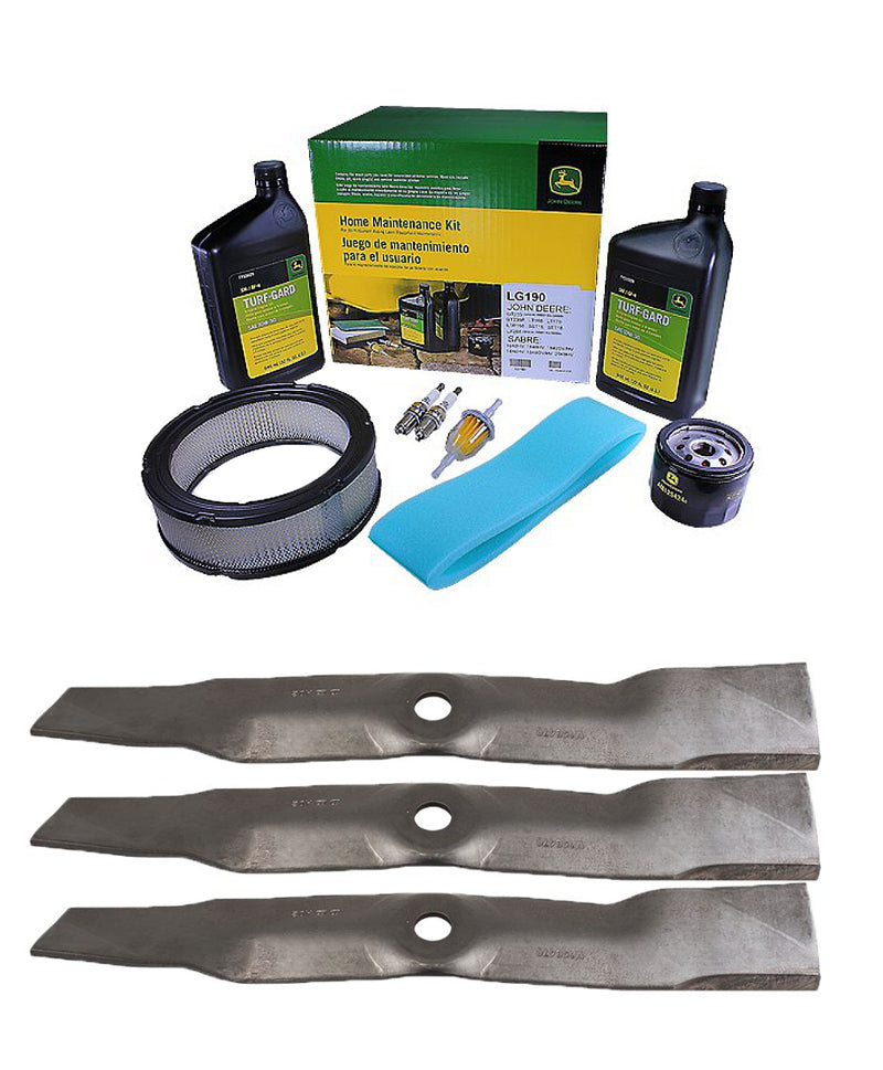 John Deere Original Equipment Model LT166 Maintenance Kit + Standard Blades, 48" Mower Deck