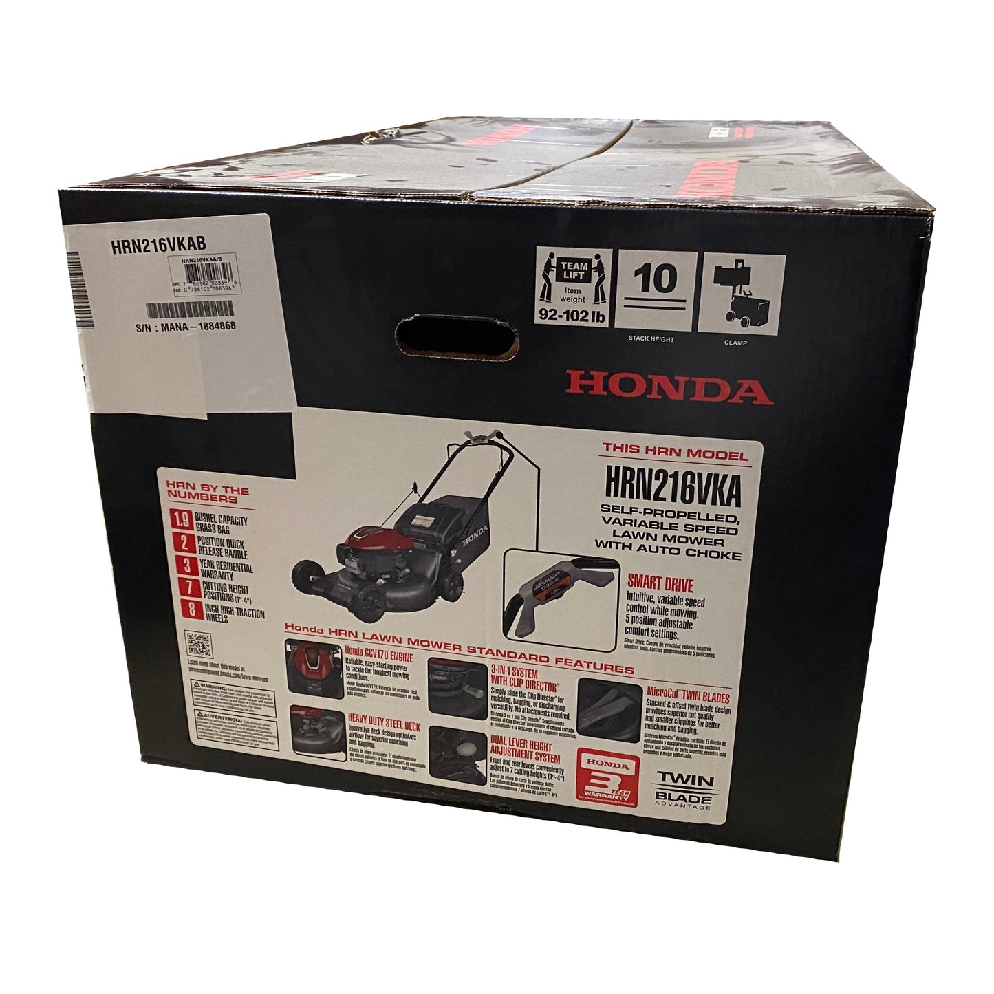 Honda HRN216VKA 21 Inch 167cc Self-Propelled Lawn Mower - 664200