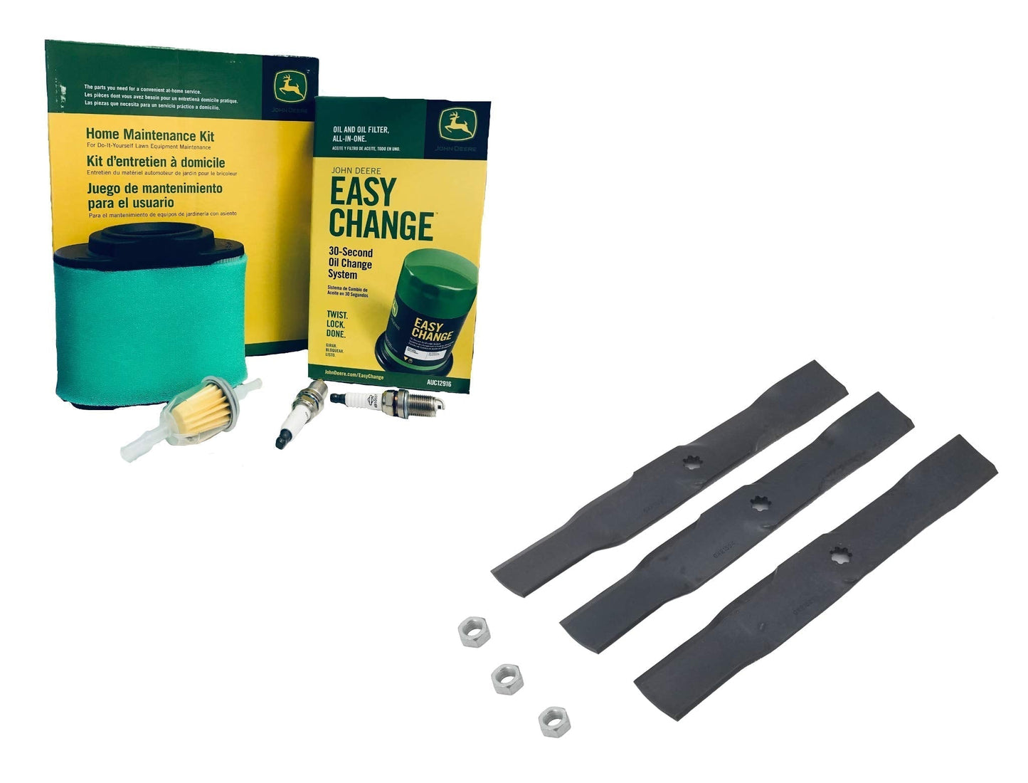 John Deere Original Equipment Model E180 Maintenance Kit + Mulching Blades