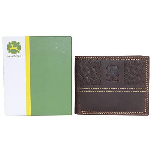 John Deere Men's Basketweave Bifold Wallet - LP83195