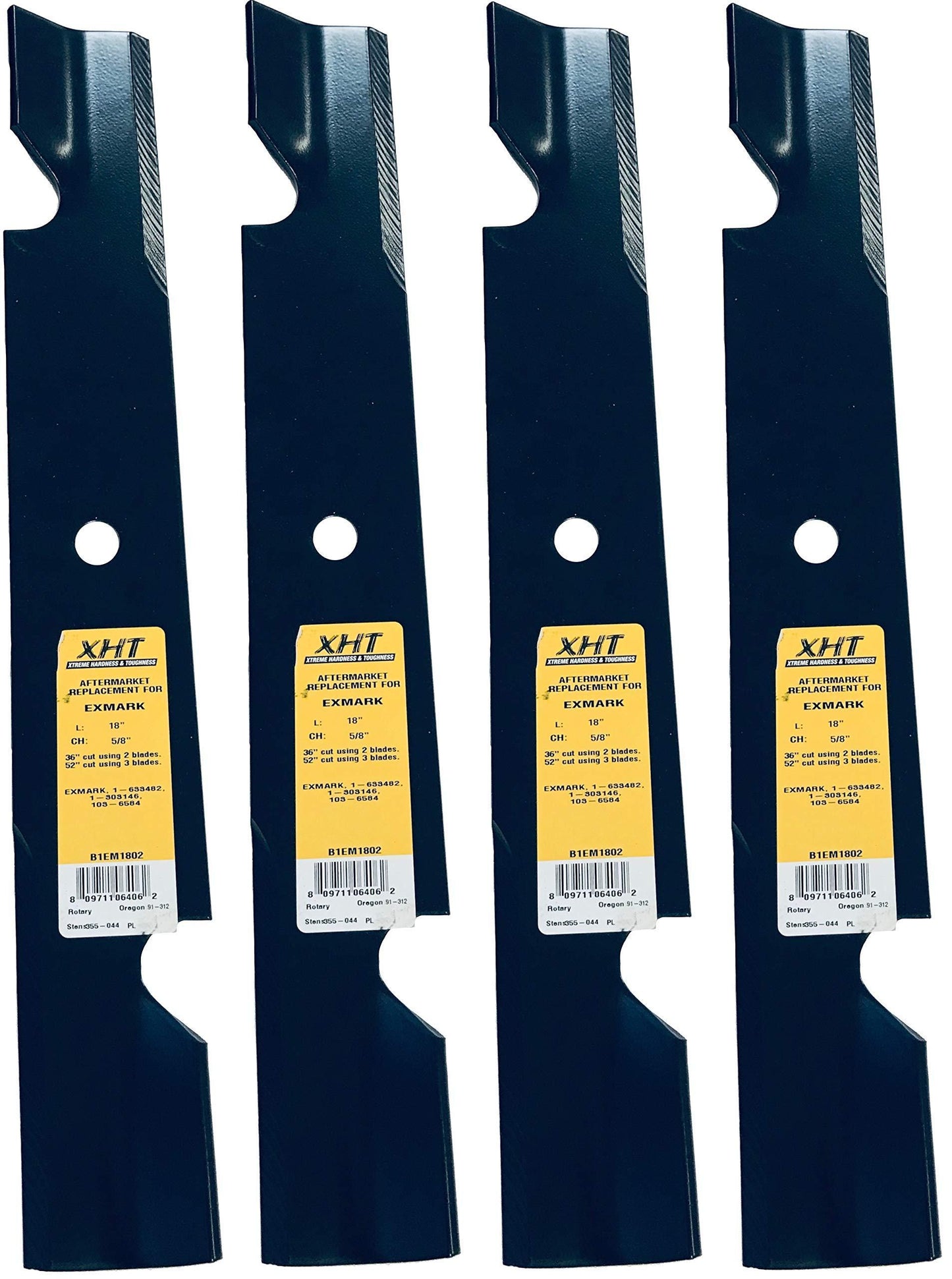 A&I XHT 18", 5/8", Notch Mower Blade (Set of 4) - B1EM1802,4