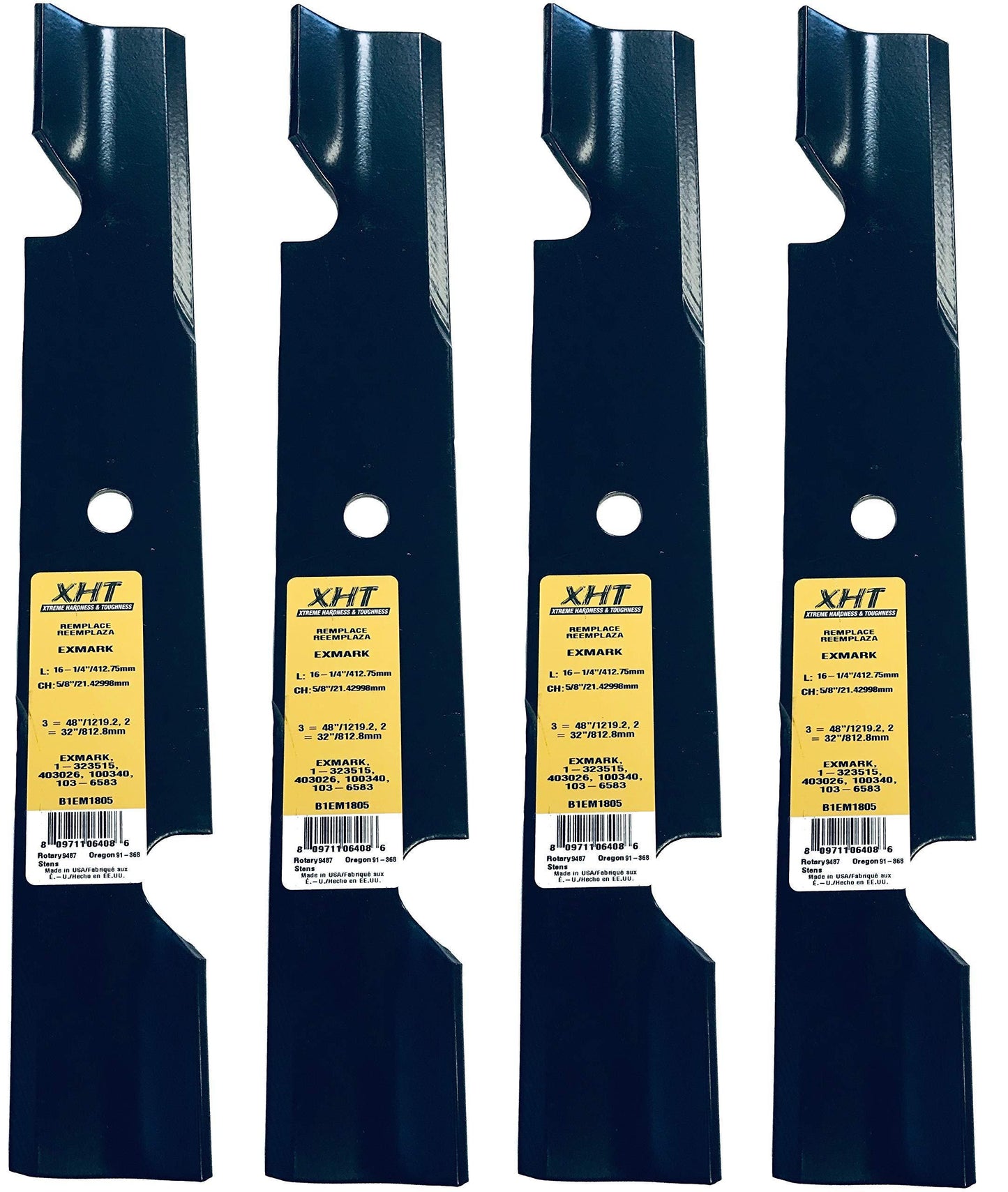 A&I XHT 16-1/4", 5/8" Mower Blade (Set of 4) - B1EM1805,4