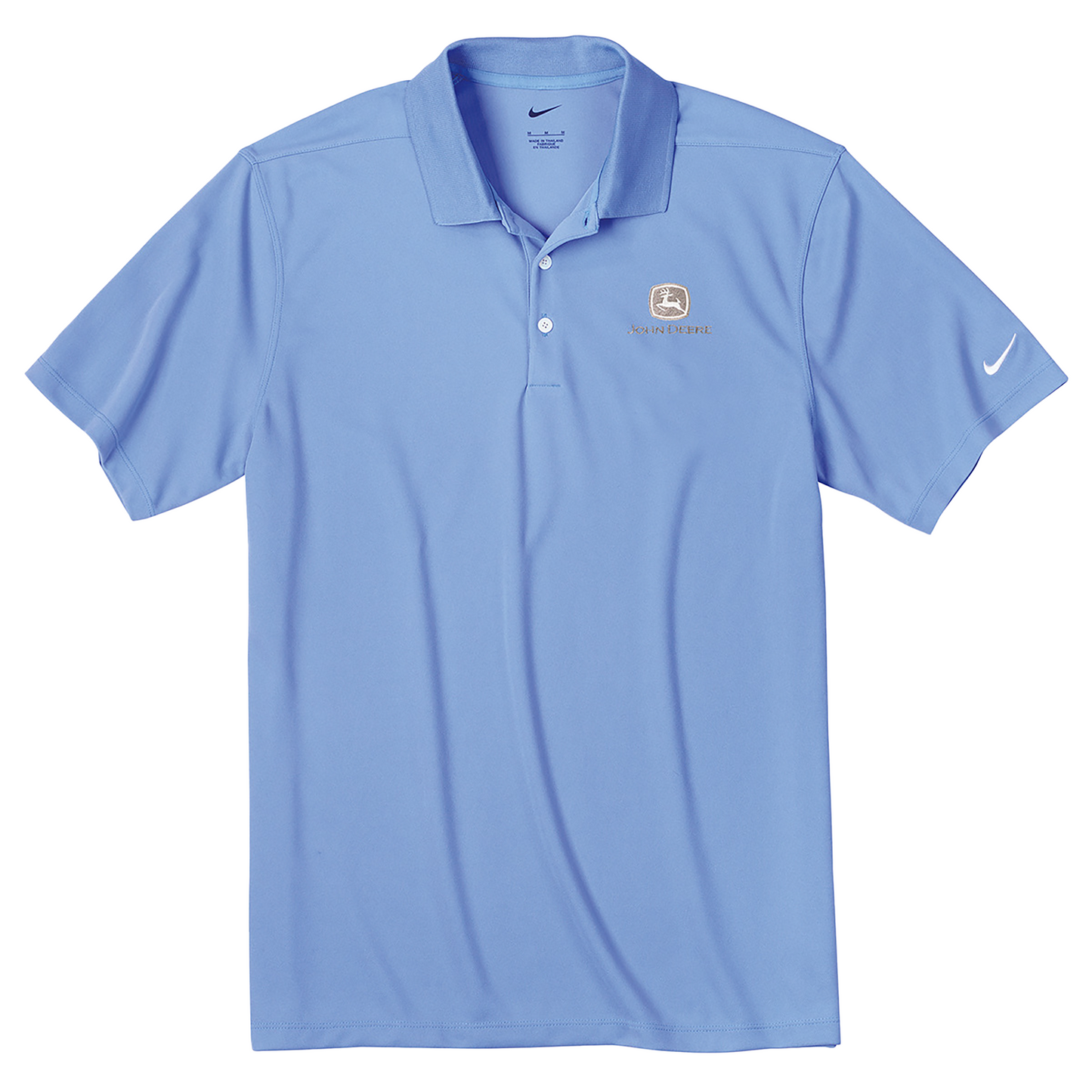 Detail of the John Deere Nike Valor Blue Polo 2XL