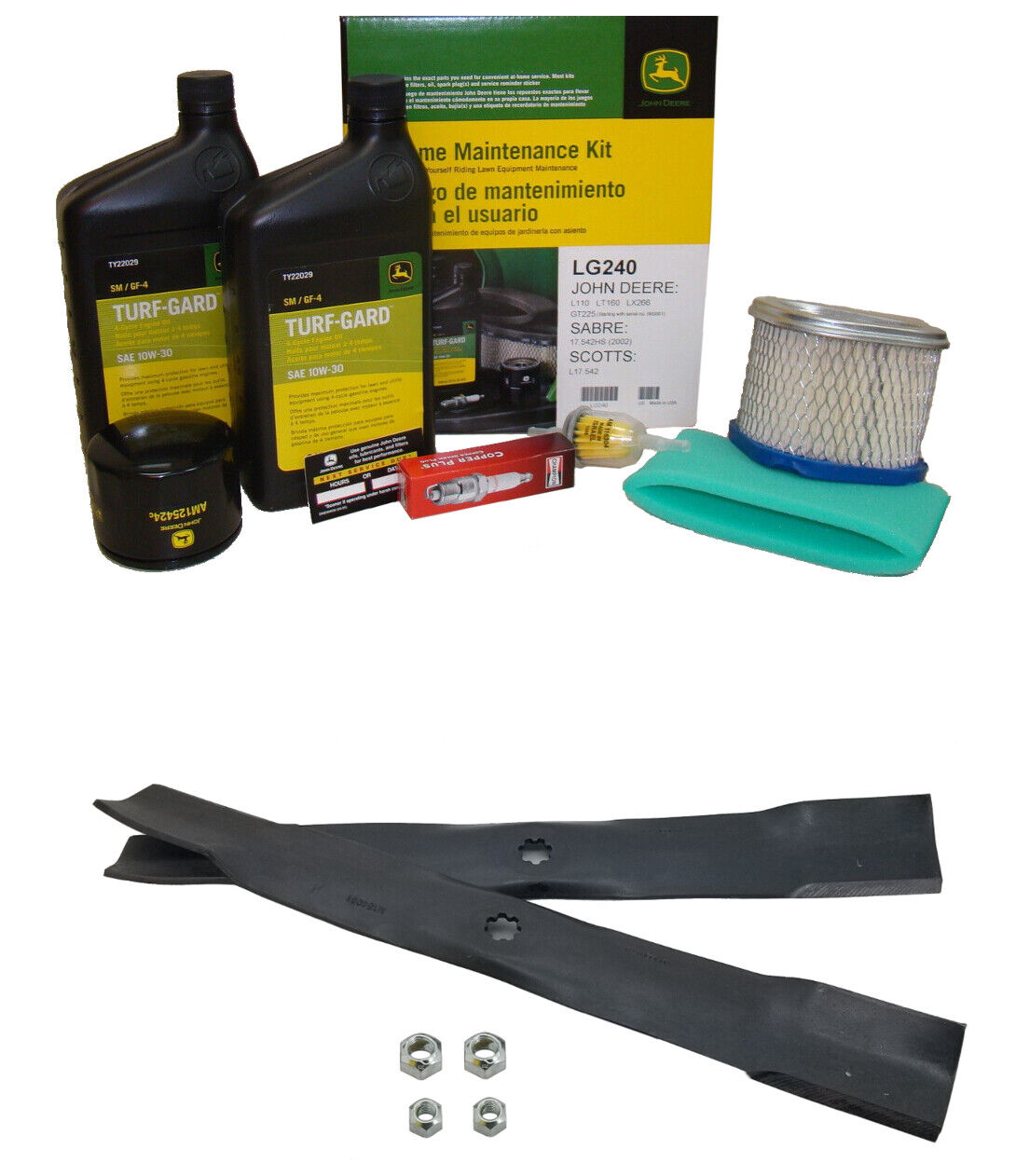 John Deere Original Equipment Model LT160 Maintenance Kit + Standard Blades, ...