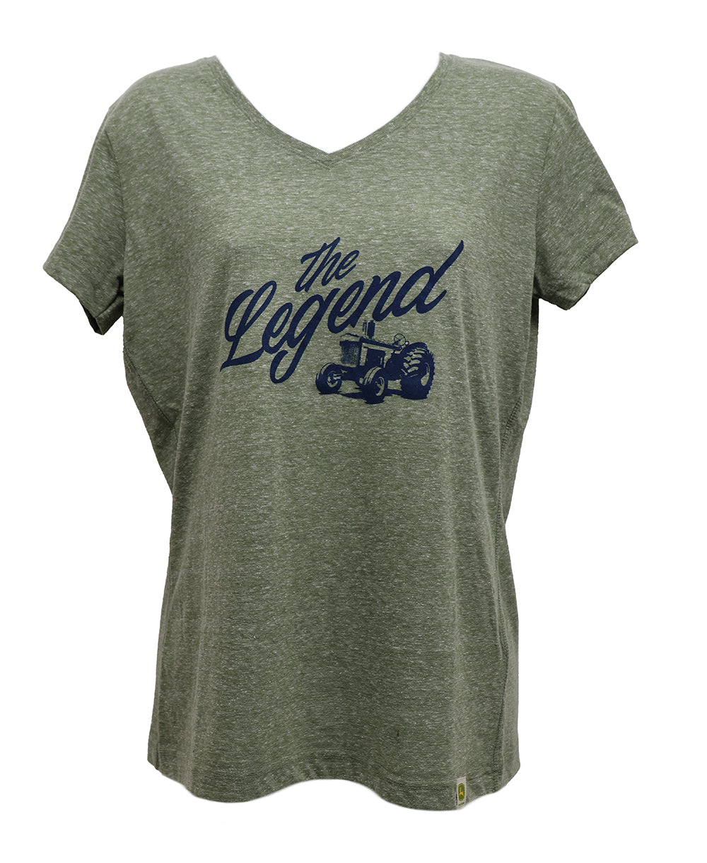 John Deere Ladies X-LARGE "The Legend" Short Sleeve V neck T-Shirt - LP82345