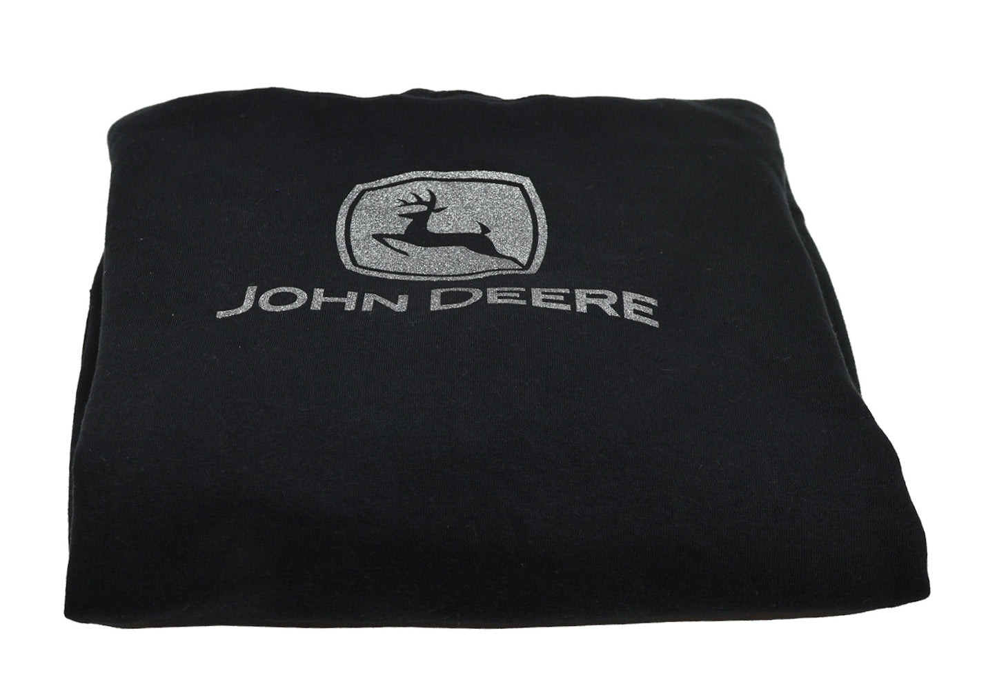 John Deere Ladies MEDIUM Black Hoodie with Silver Glitter Logo - LP85231