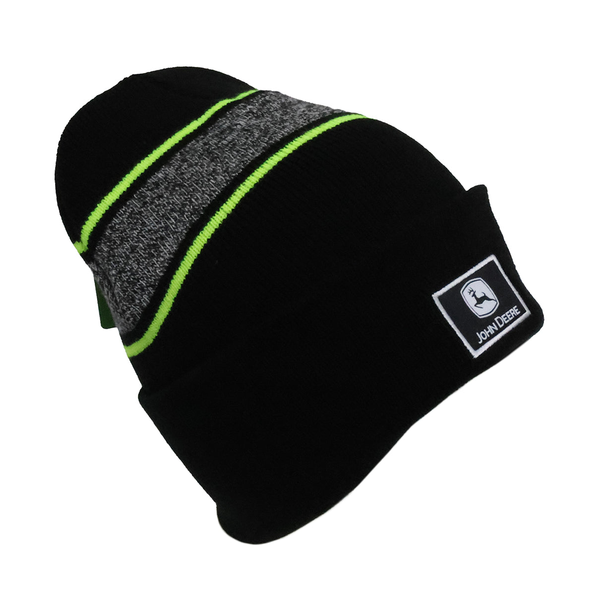 John Deere Men's BK Cuffed Jacquard Stripe Beanie - LP88246