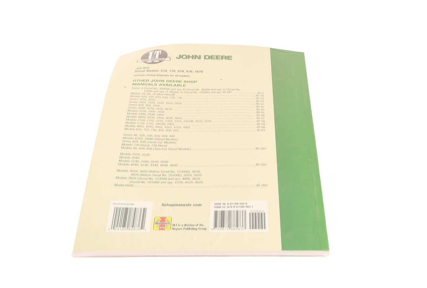 SMA Products Shop Manual For John Deere - 595-JD62