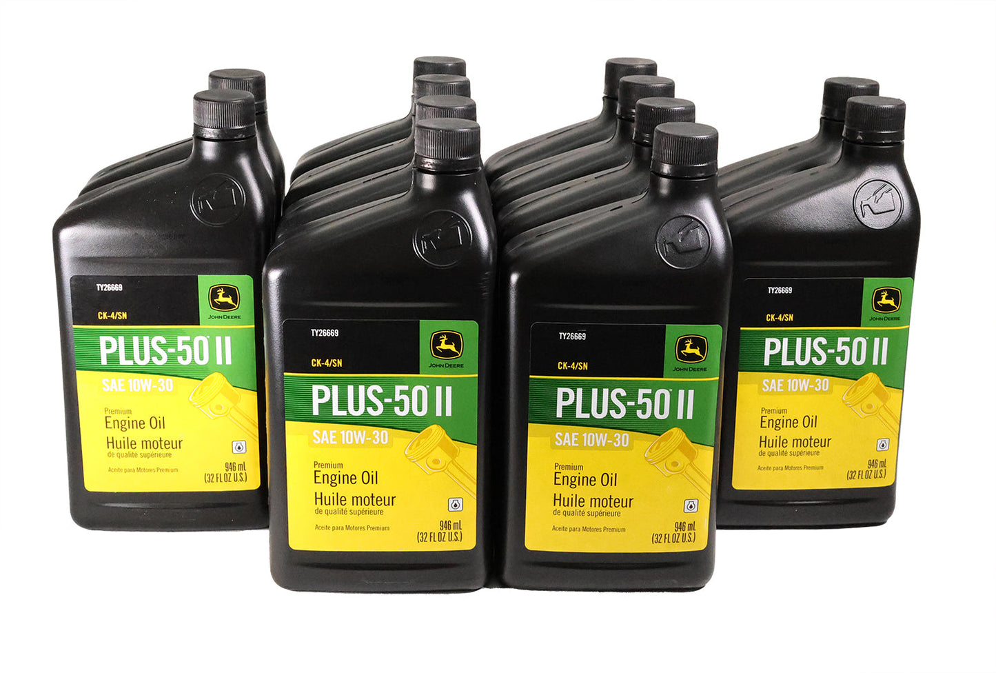 John Deere Original Equipment (12 PACK) Plus-50 II SAE 10W-30 Quart Engine Oil - TY26669