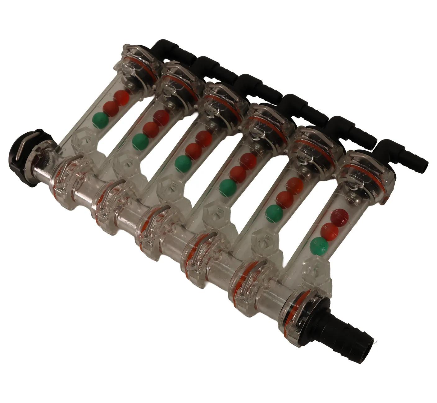 SMA Products Wilger® Modular Flow Monitor Kit - 6 Column 3/8" Hose Barb Elbow, 3/4" Hose Barb Inlet - 976-204606