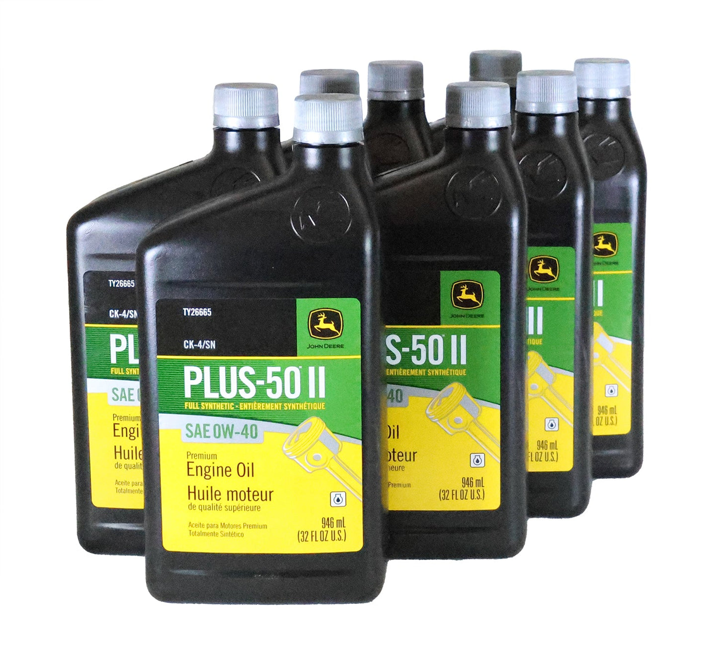 John Deere (8 PACK) Plus-50 II Full Synthetic SAE 0W-40 Engine Oil - TY26665