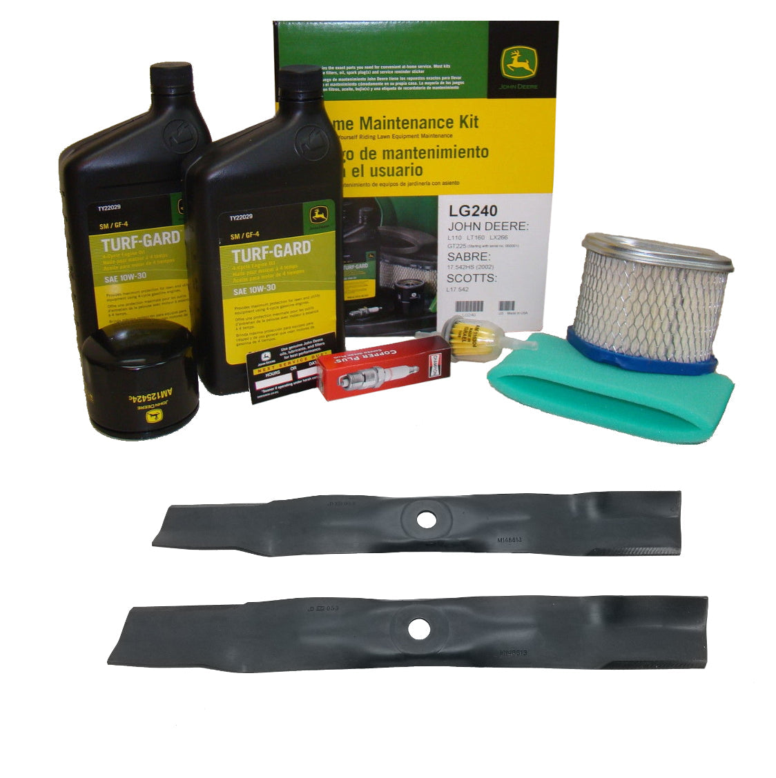 John Deere Original Equipment Model LX266 Maintenance Kit + Standard Blades, 42C" Mower Deck