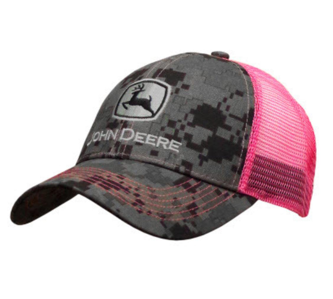 John Deere Women's Black Digital Camo Hat/Cap with Pink Mesh Back - LP67037