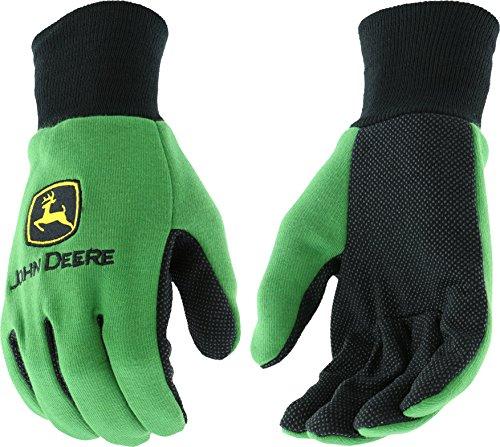 Mens John Deere Light Duty Cotton Grip Gloves (Green) - LP42385