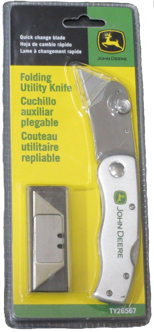 John Deere Folding Utility Knife w/ Extra Blades - TY26567