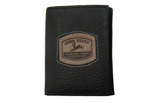 Men's John Deere Black Leather Trifold Wallet - LP35478