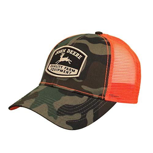 John Deere Mens' Camo/Orange Mesh Back Hat/Cap - LP73361