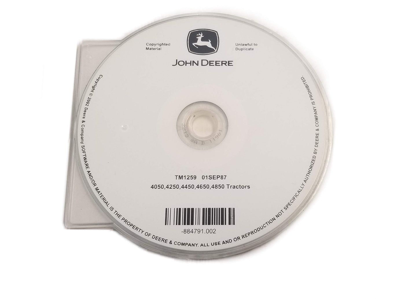 John Deere 4050/4250/4450/4650/4850 Tractors Technical Manual CD - TM1259CD