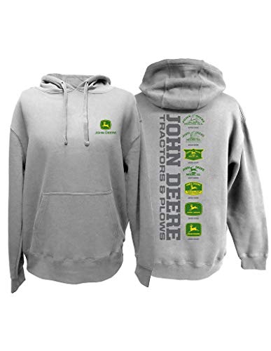 John Deere Mens Black Tractor & Plows Hoodie Medium - LP79303