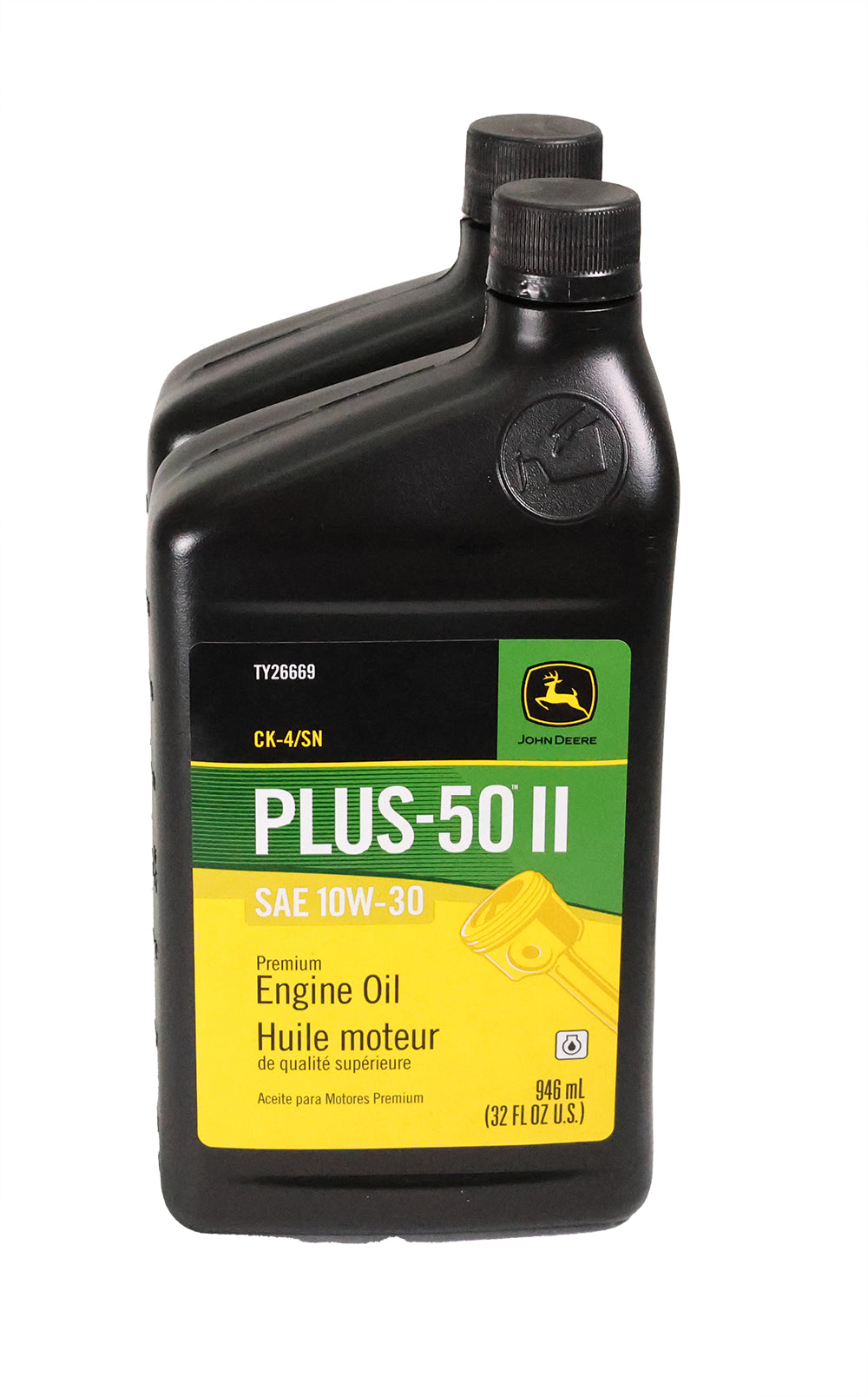 John Deere Original Equipment (2 PACK) Plus-50 II SAE 10W-30 Quart Engine Oil - TY26669