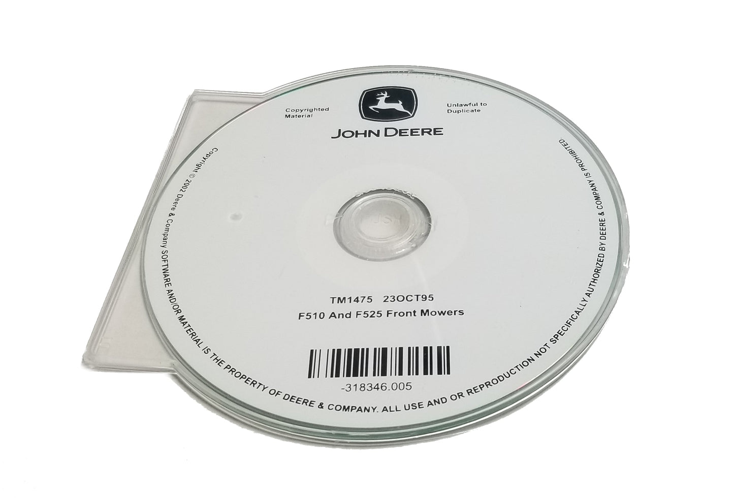 John Deere F510/F525 Front Mowers Technical CD Manual - TM1475CD