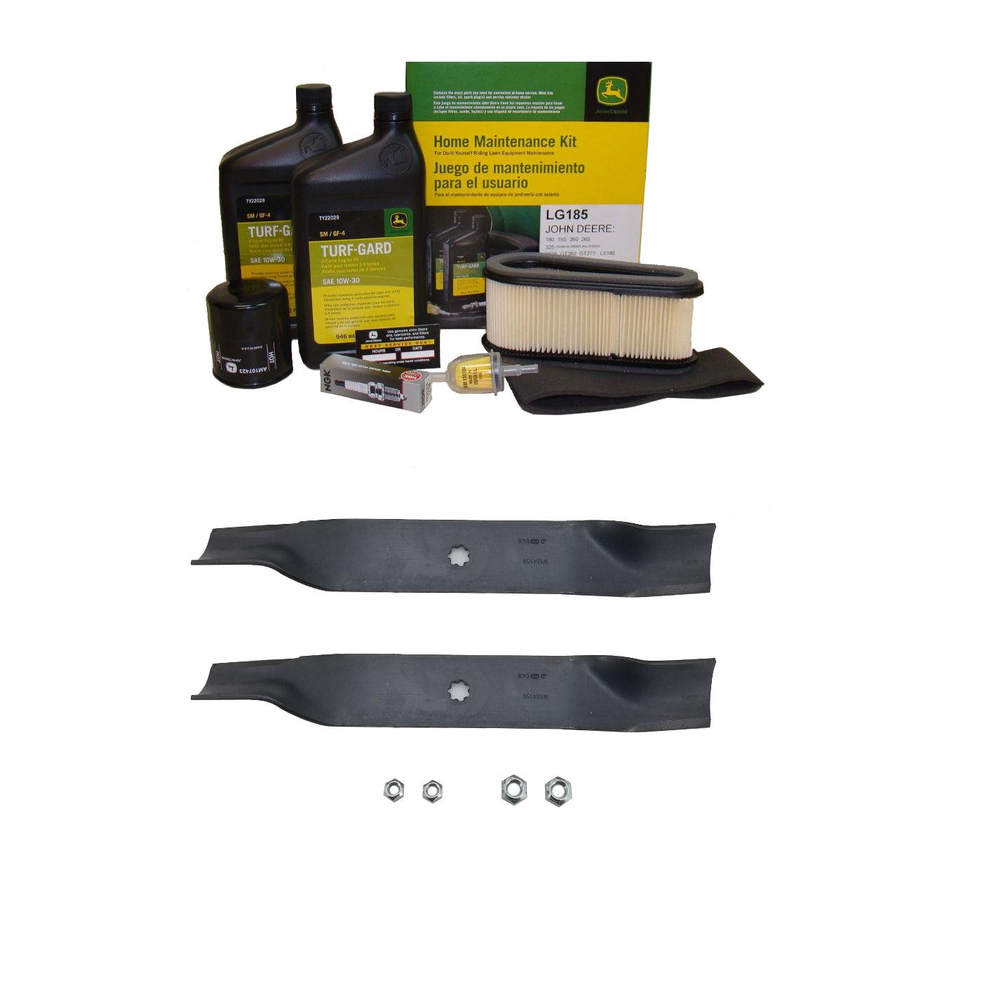 John Deere Original Equipment Model LX186 Maintenance Kit + Highlift Blades, 38" Mower Deck